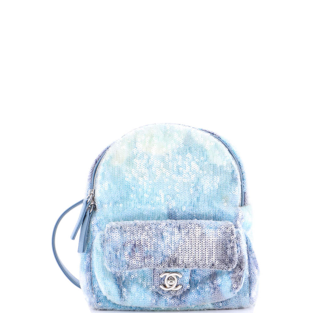 Chanel Mini Waterfall Backpack Sequins With Leath… - image 1